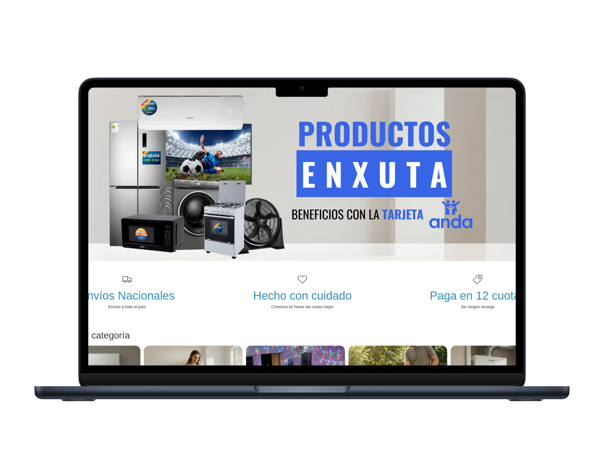 Laptop mostrando la tienda online de Grupo CPS
